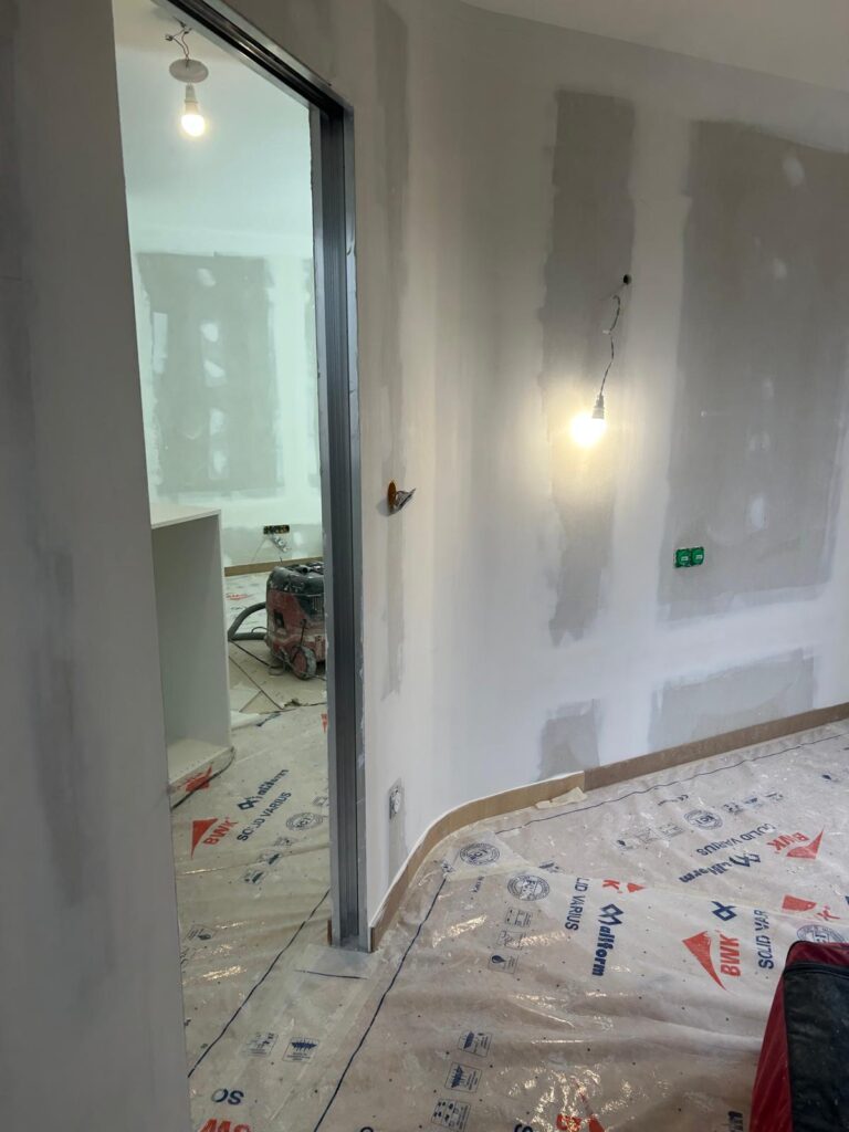 cloison placo courbe chantier lyon 2